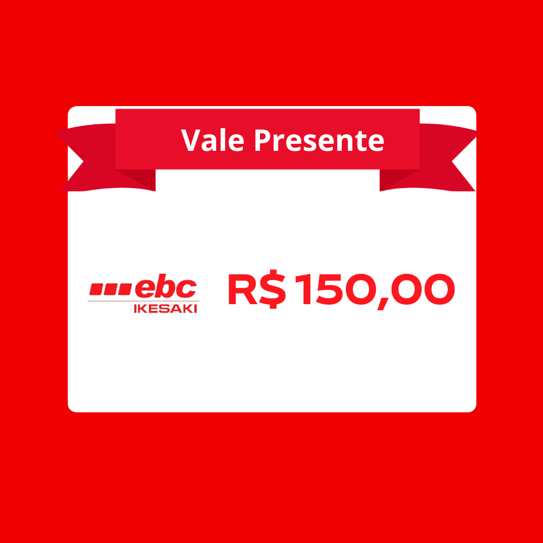 Simbologia cartão de vale presente EBC no valor de R$ 150,00